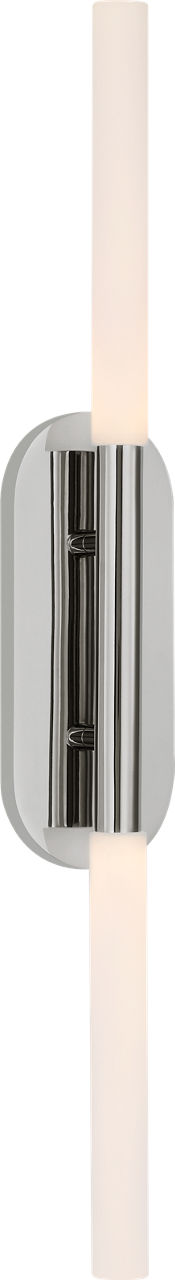 Rousseau Large Vanity Sconce in Polished Nickel with Etched Crystal
