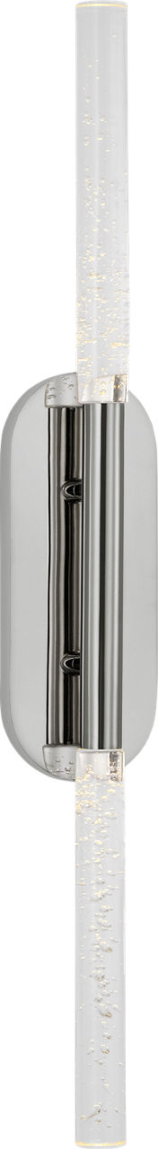 Rousseau Large Vanity Sconce in Polished Nickel with Seeded Glass