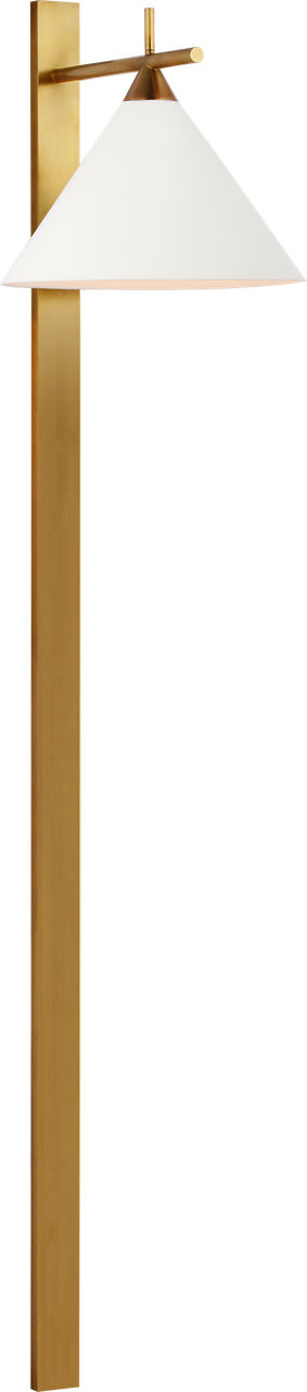 Cleo 56" Statement Sconce in Antique-Burnished Brass with Matte White Shade