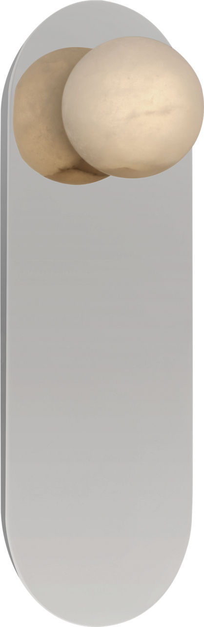 Pertica 9" Sconce in Polished Nickel with Alabaster