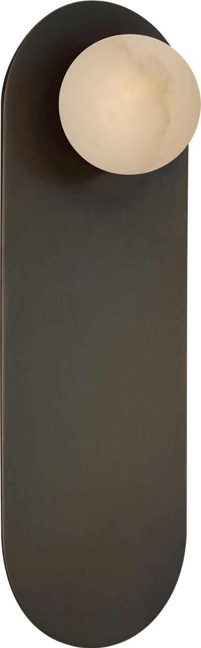 Pertica 14" Sconce in Mirrored Bronze with Alabaster