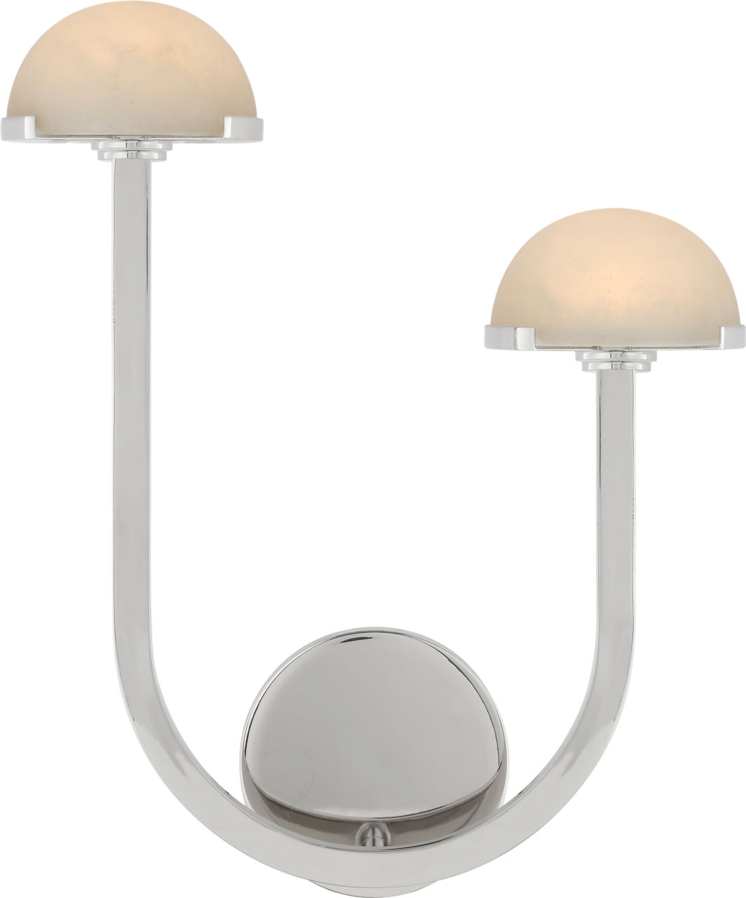 Pedra 15" Asymmetrical Right Sconce in Polished Nickel with Alabaster