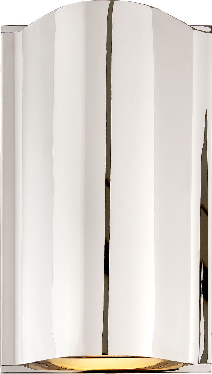 Avant Small Curve Sconce in Polished Nickel with Frosted Glass