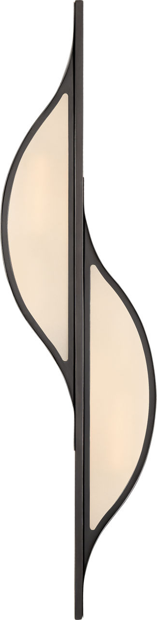 Avant Large Curved Sconce in Bronze with Frosted Glass