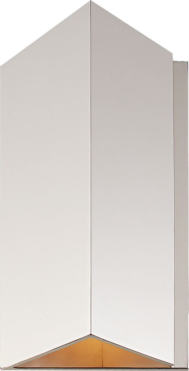 Esker Small Triangle Sconce in Polished Nickel