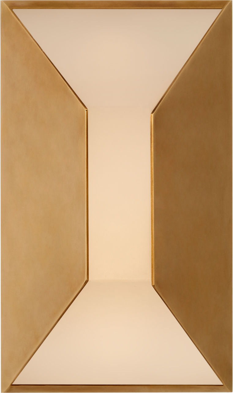 Stretto 8" Sconce in Antique-Burnished Brass with Frosted Glass