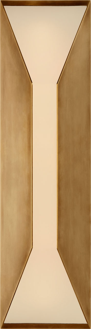 Stretto 16" Sconce in Antique-Burnished Brass with Frosted Glass