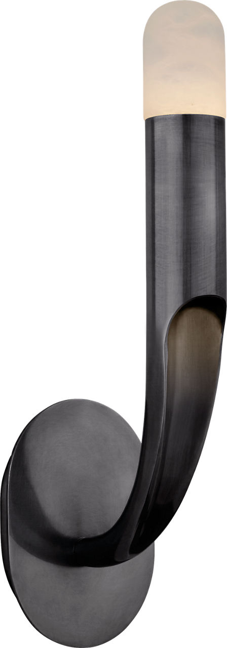 Verso Single Sconce in Bronze with Alabaster