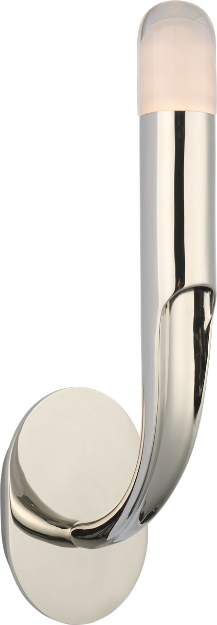 Verso Single Sconce in Polished Nickel with Clear Glass