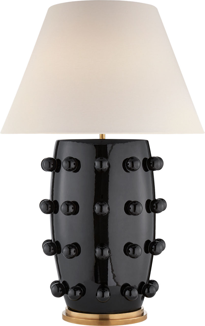 Linden Table Lamp in Black with Linen Shade