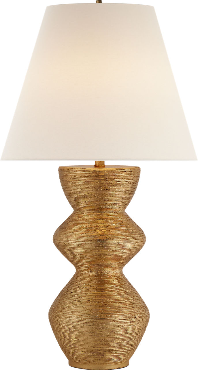 Utopia Table Lamp in Gild with Linen Shade