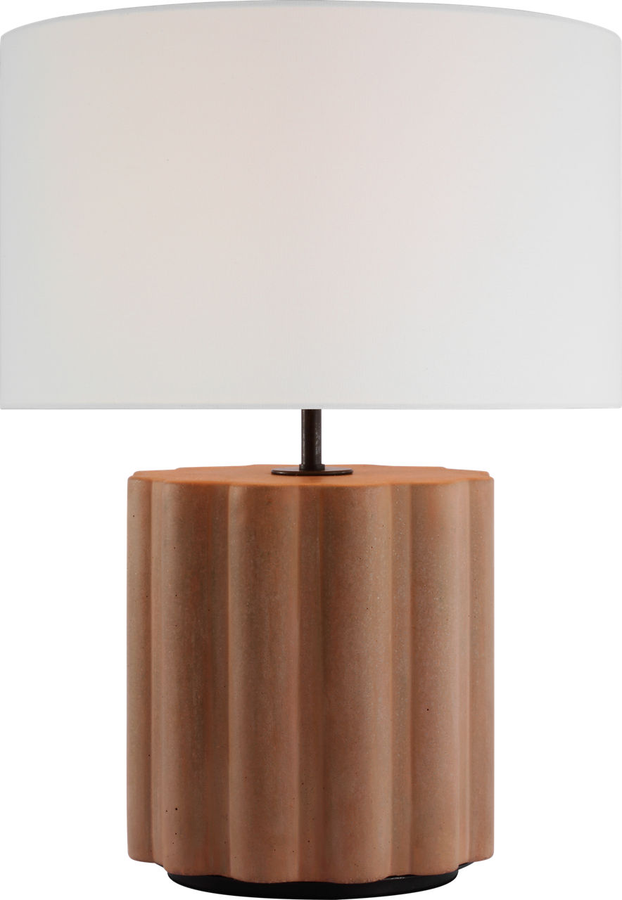 Scioto Medium Table Lamp in Terracotta Stained Concrete with Linen Shade