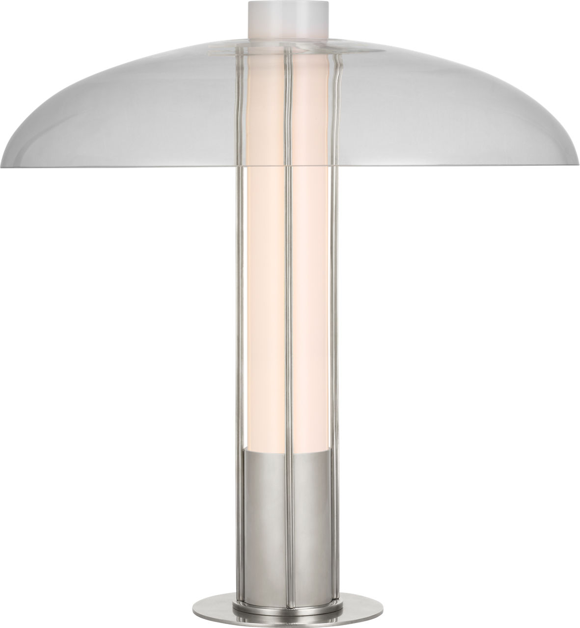 Troye Medium Table Lamp in Polished Nickel with Clear Glass