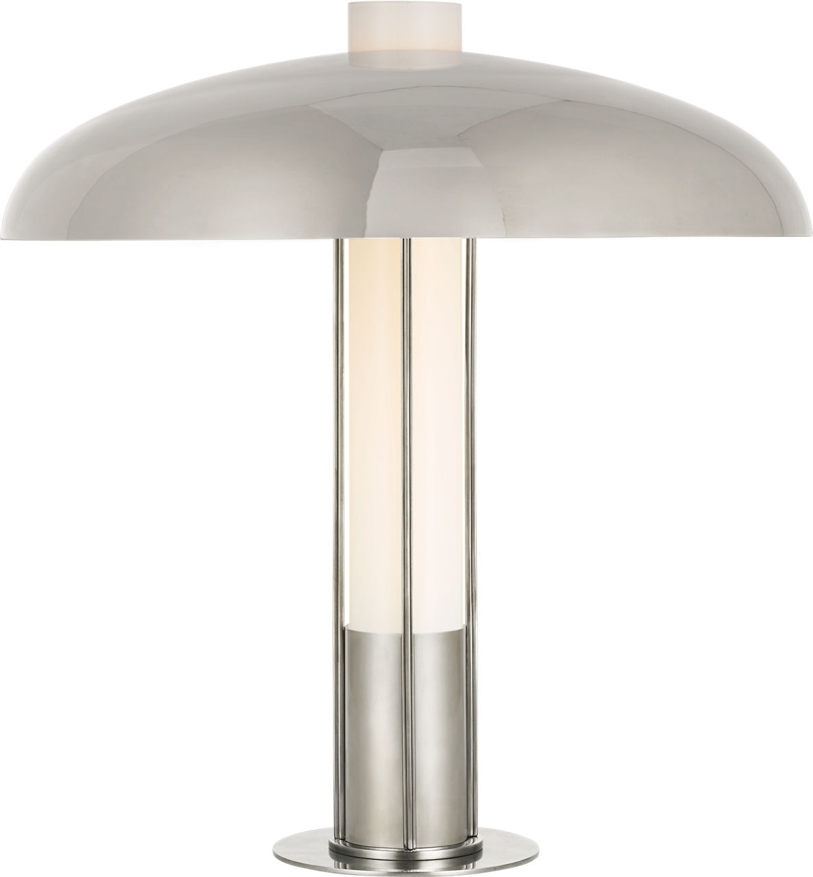 Troye Medium Table Lamp in Polished Nickel with Polished Nickel Shade