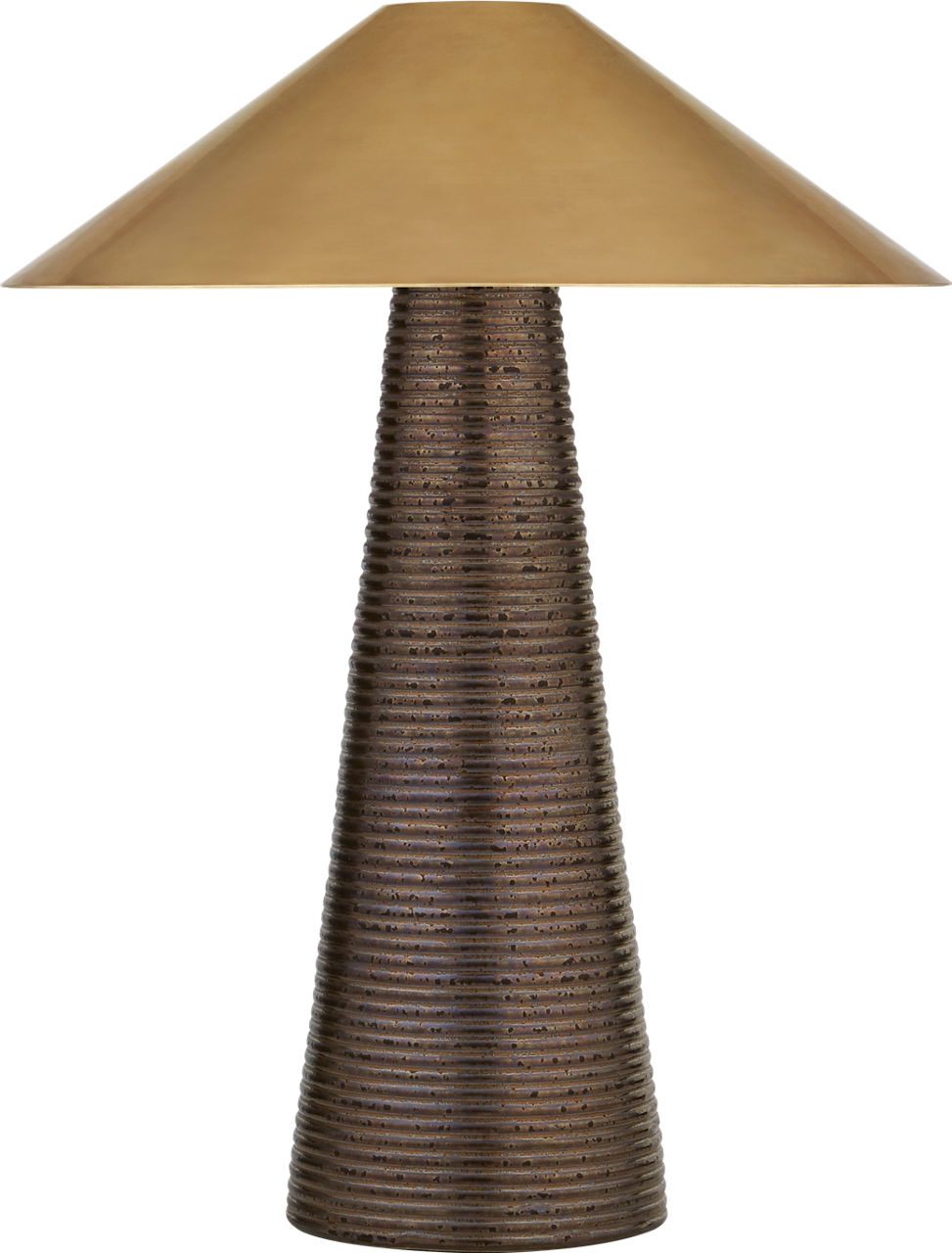 Miramar Accent Lamp in Crystal Bronze with Antique-Burnished Brass Shade