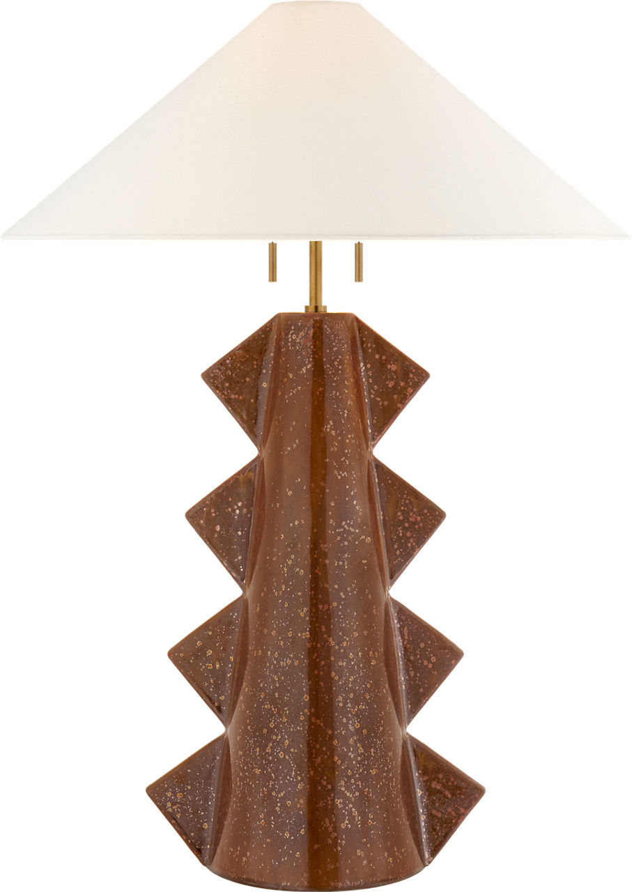 Senso Large Table Lamp in Autumn Copper with Linen Shade