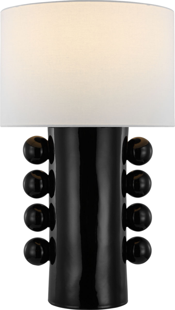 Tiglia Tall Table Lamp in Black with Linen Shade