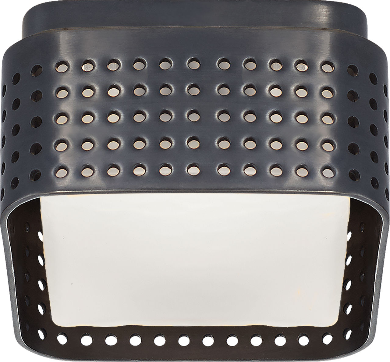 Precision 4.5" Solitaire Flush Mount in Bronze with Clouded Glass