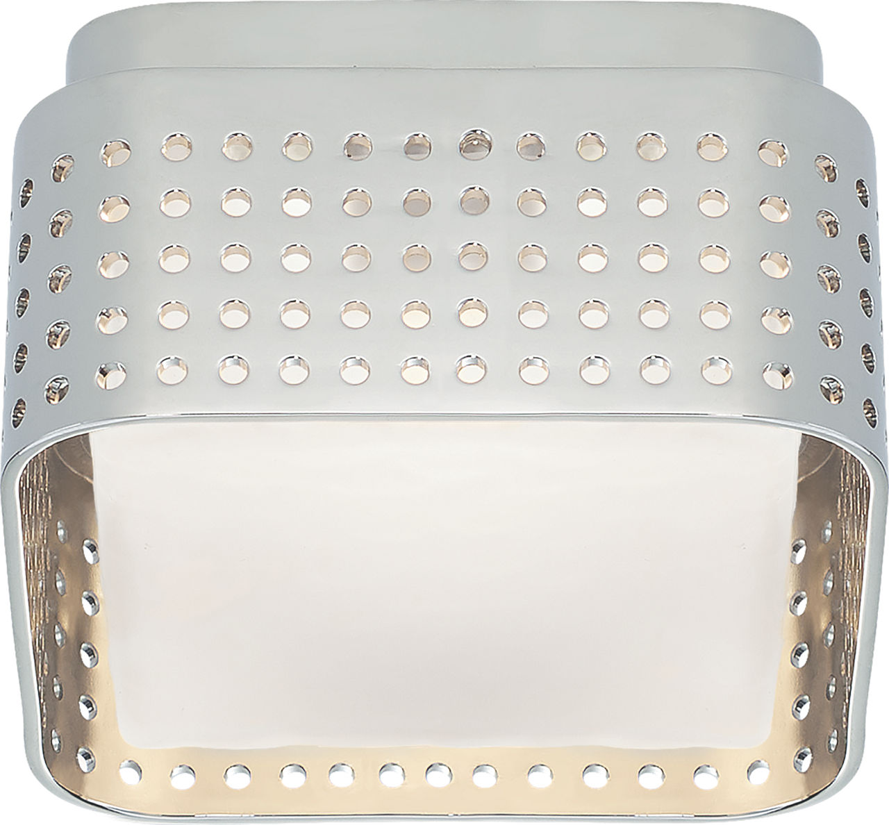 Precision 4.5" Solitaire Flush Mount in Polished Nickel with Clouded Glass