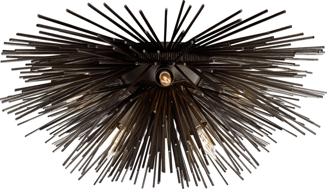 Strada Small Flush Mount in Aged Iron