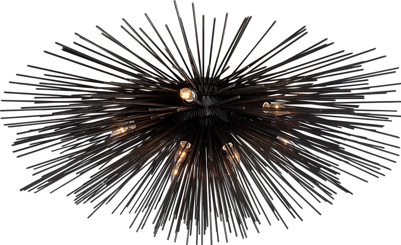 Strada Medium Flush Mount in Aged Iron