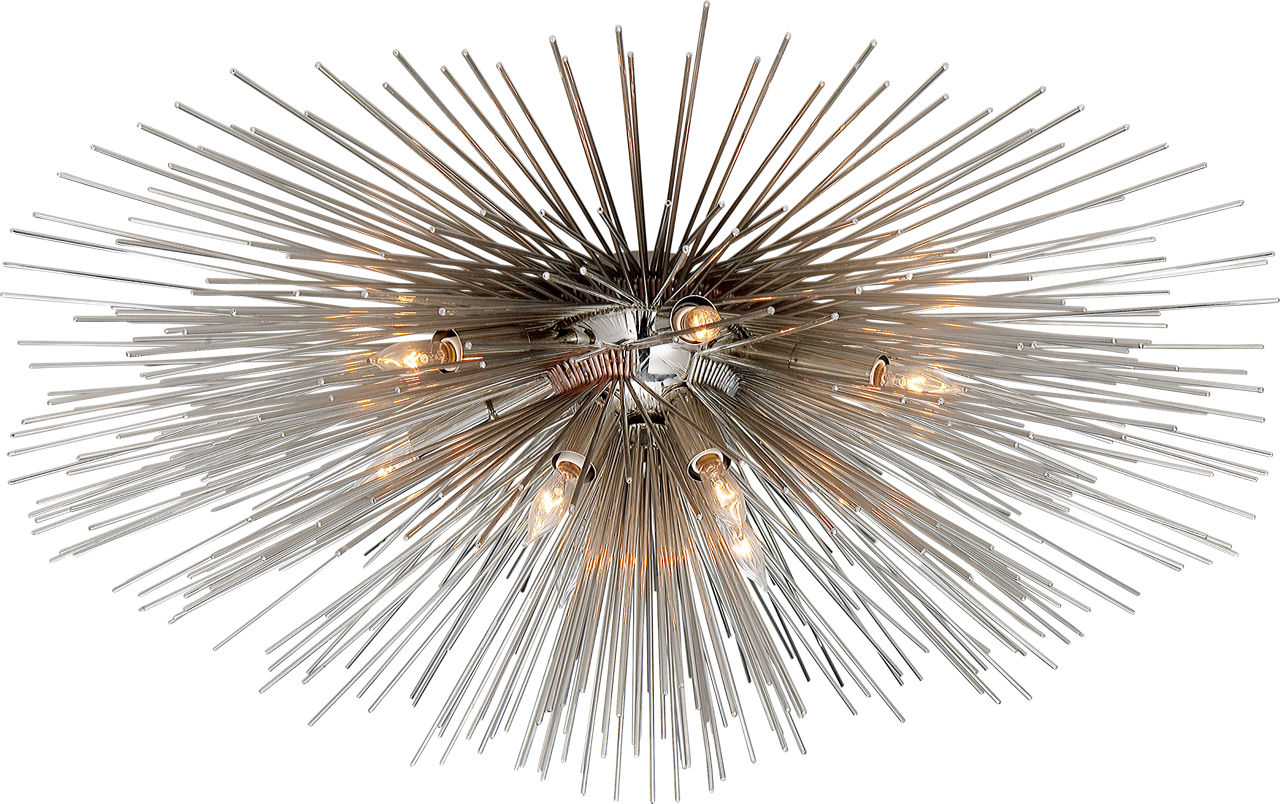 Strada Medium Flush Mount in Polished Nickel