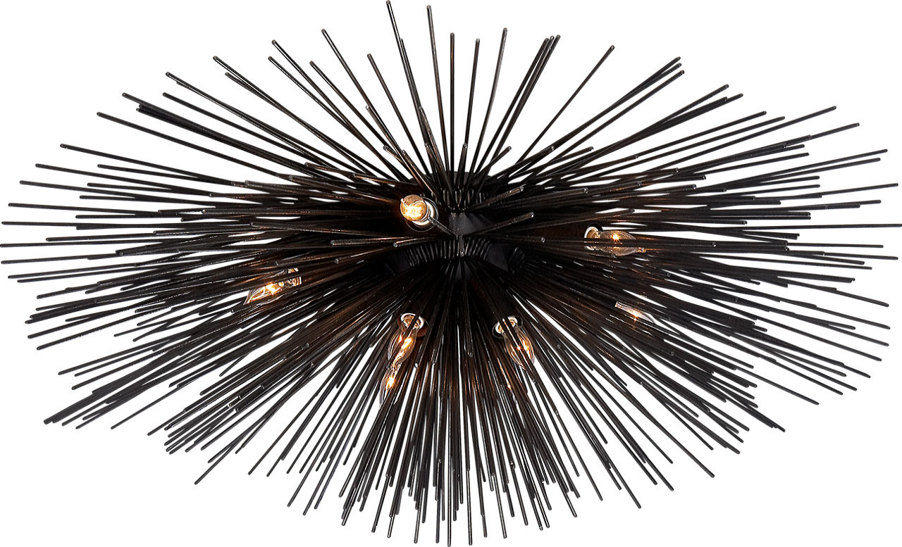 Strada Large Flush Mount in Aged Iron