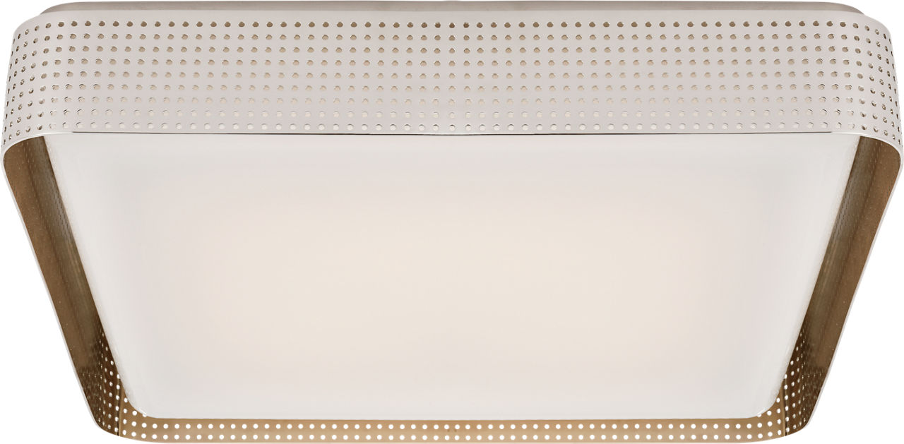 Precision 20" Square Flush Mount in Polished Nickel with White Glass