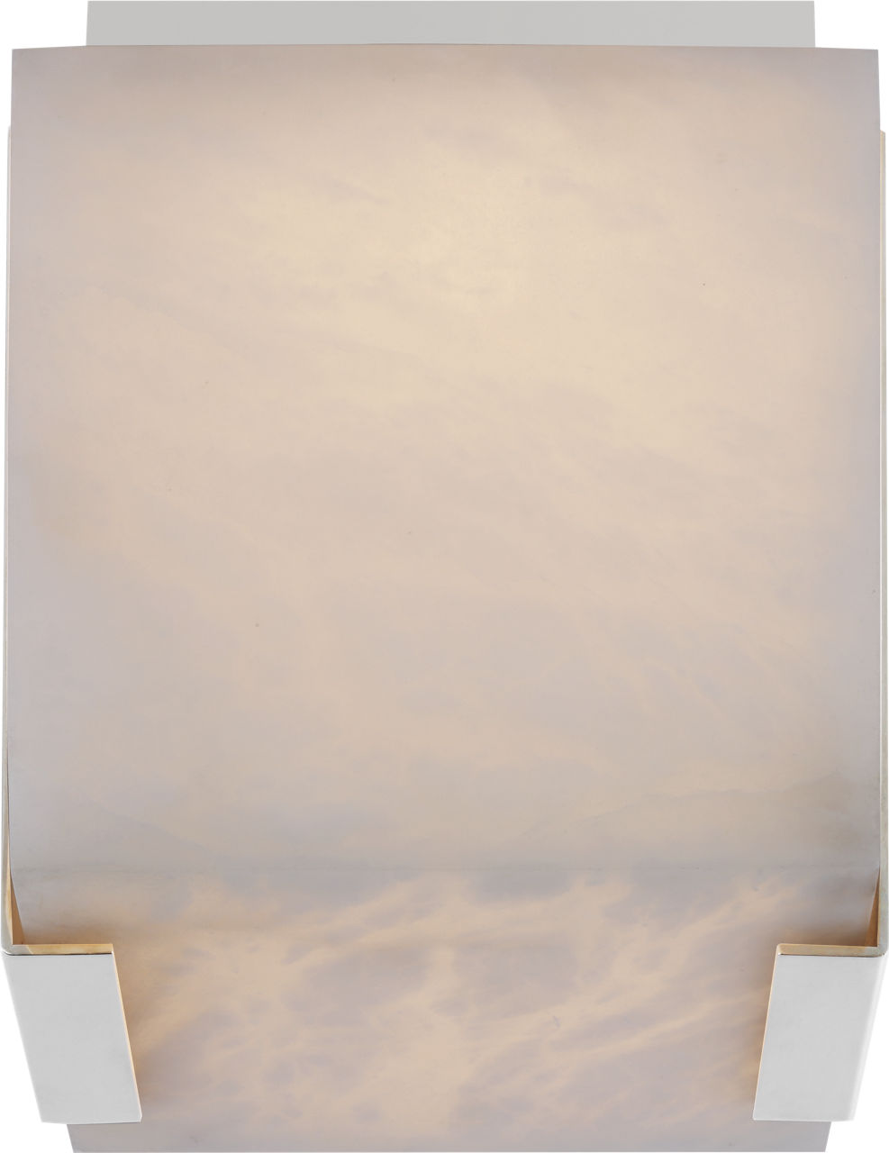 Covet Tall Clip Solitaire Flush Mount in Polished Nickel with Alabaster