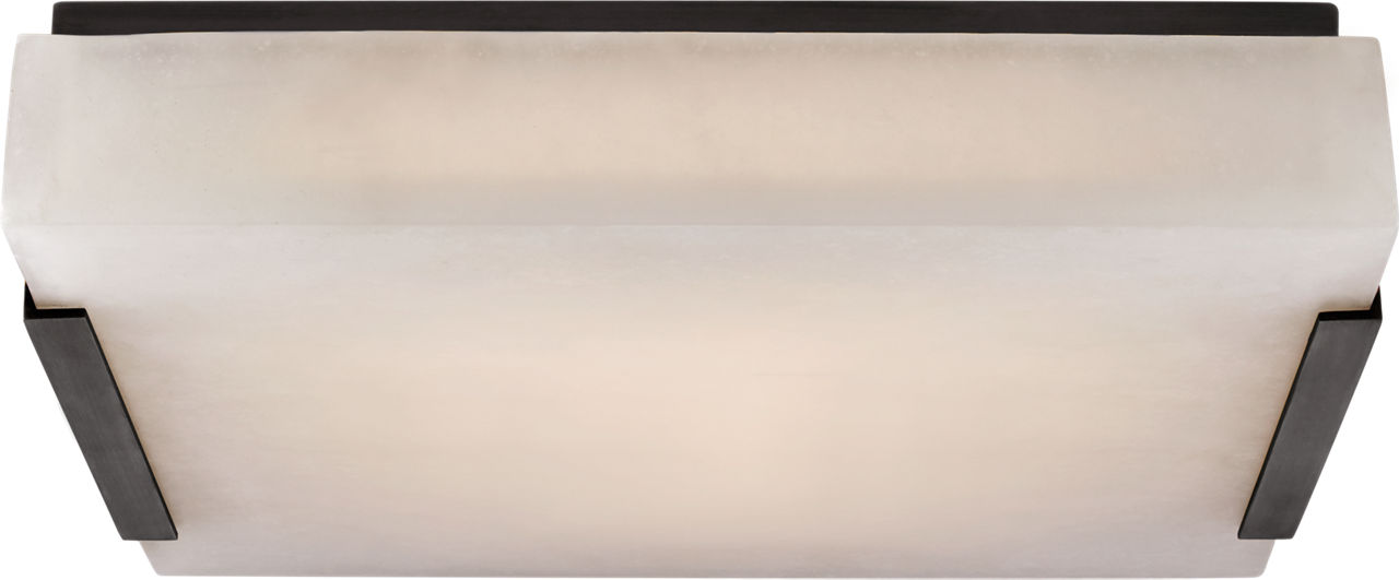 Covet Medium Flush Mount in Bronze with Alabaster