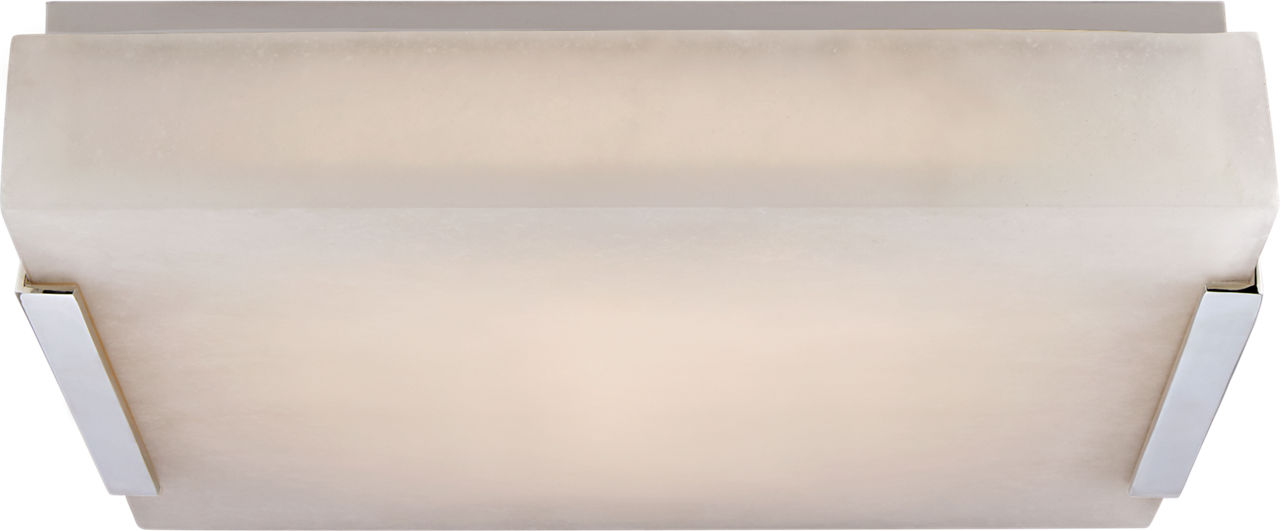 Covet Medium Flush Mount in Polished Nickel with Alabaster