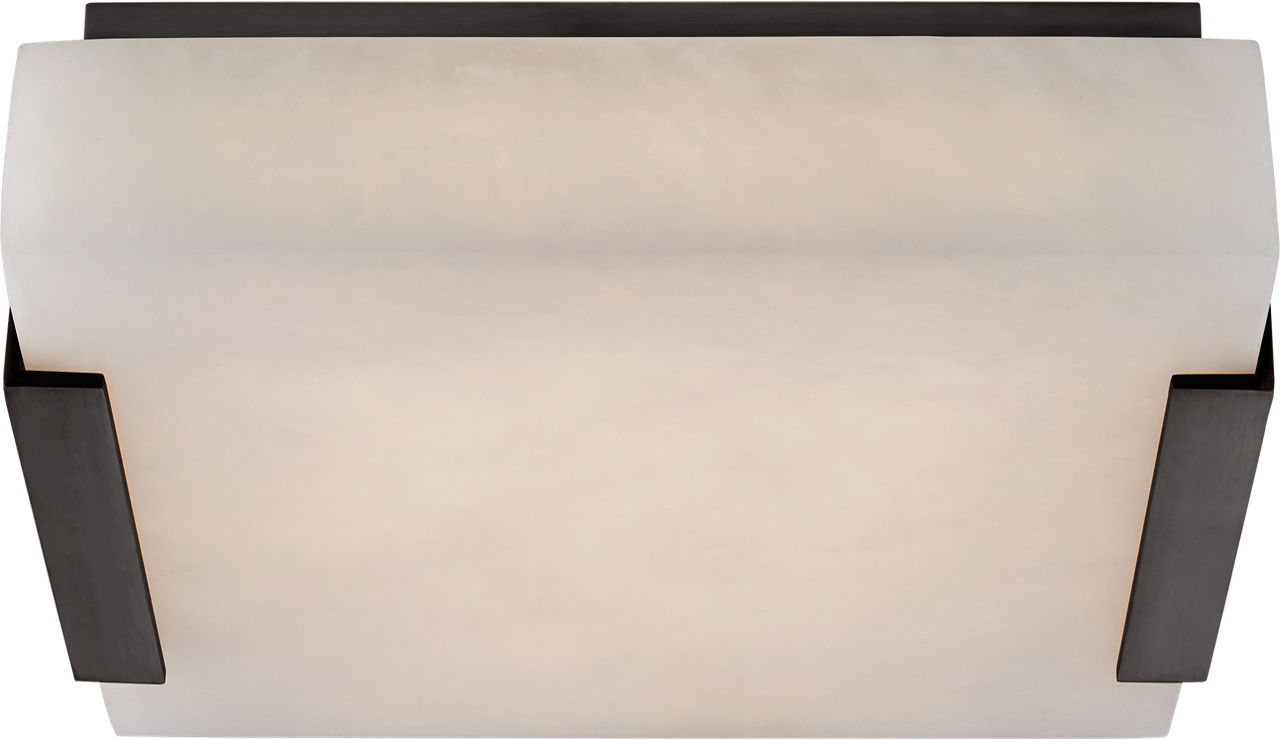 Covet Small Flush Mount in Bronze with Alabaster