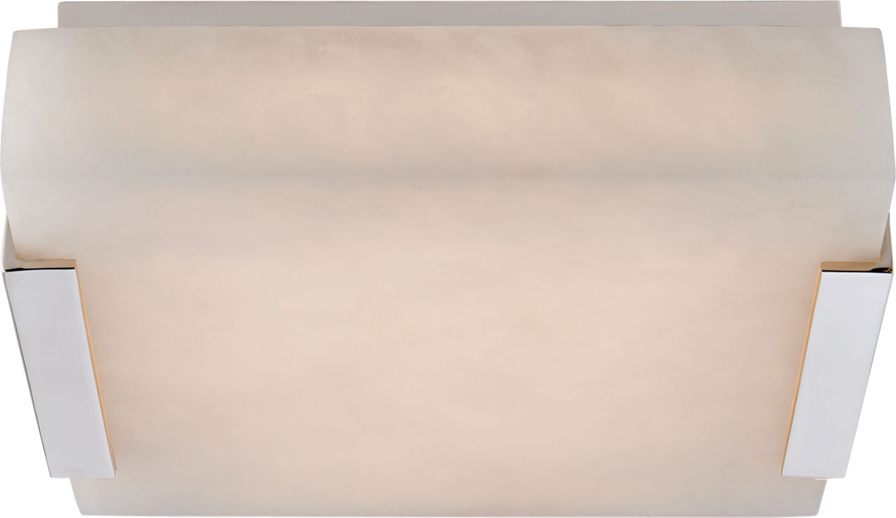 Covet Small Flush Mount in Polished Nickel with Alabaster