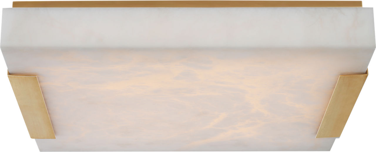 Covet Large Flush Mount in Antique-Burnished Brass with Alabaster