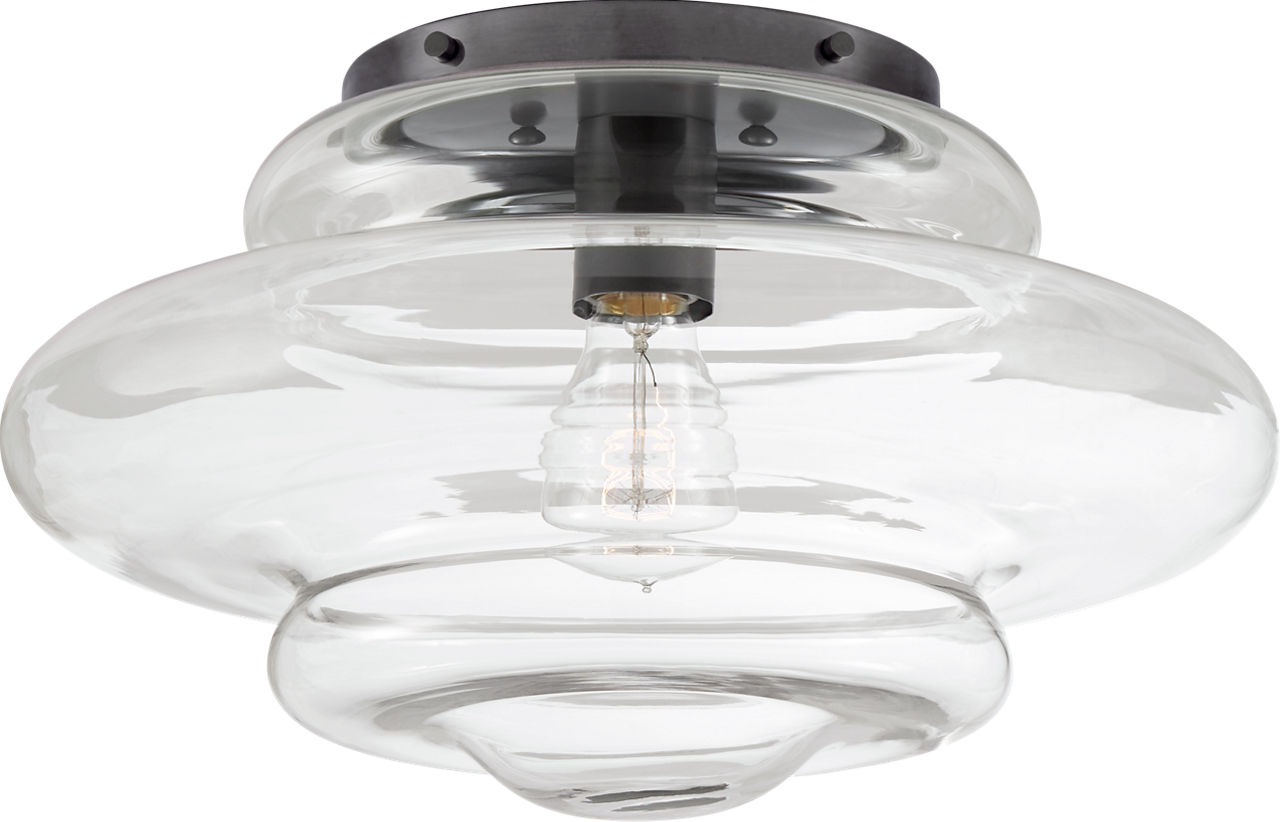 Tableau Medium Flush Mount in Bronze with Clear Glass