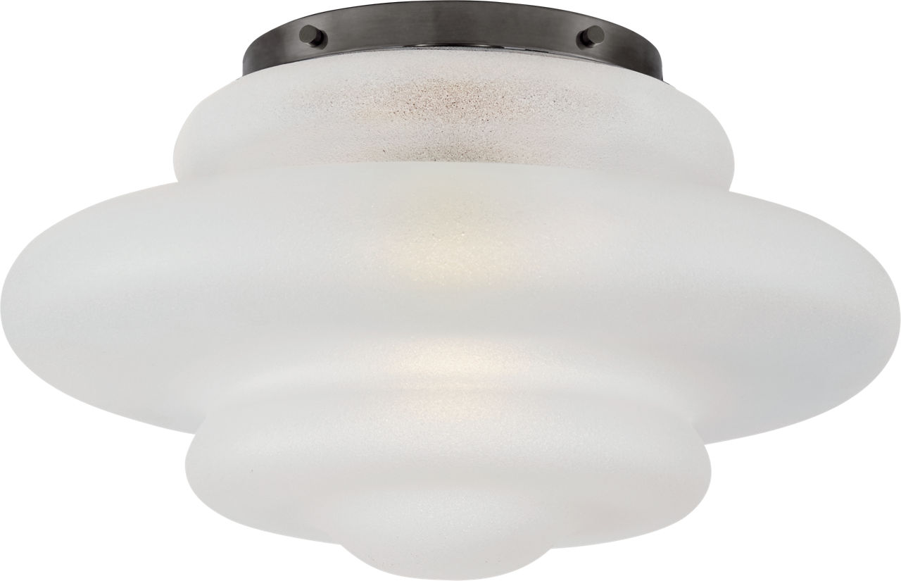 Tableau Medium Flush Mount in Bronze with Volcanic Glass