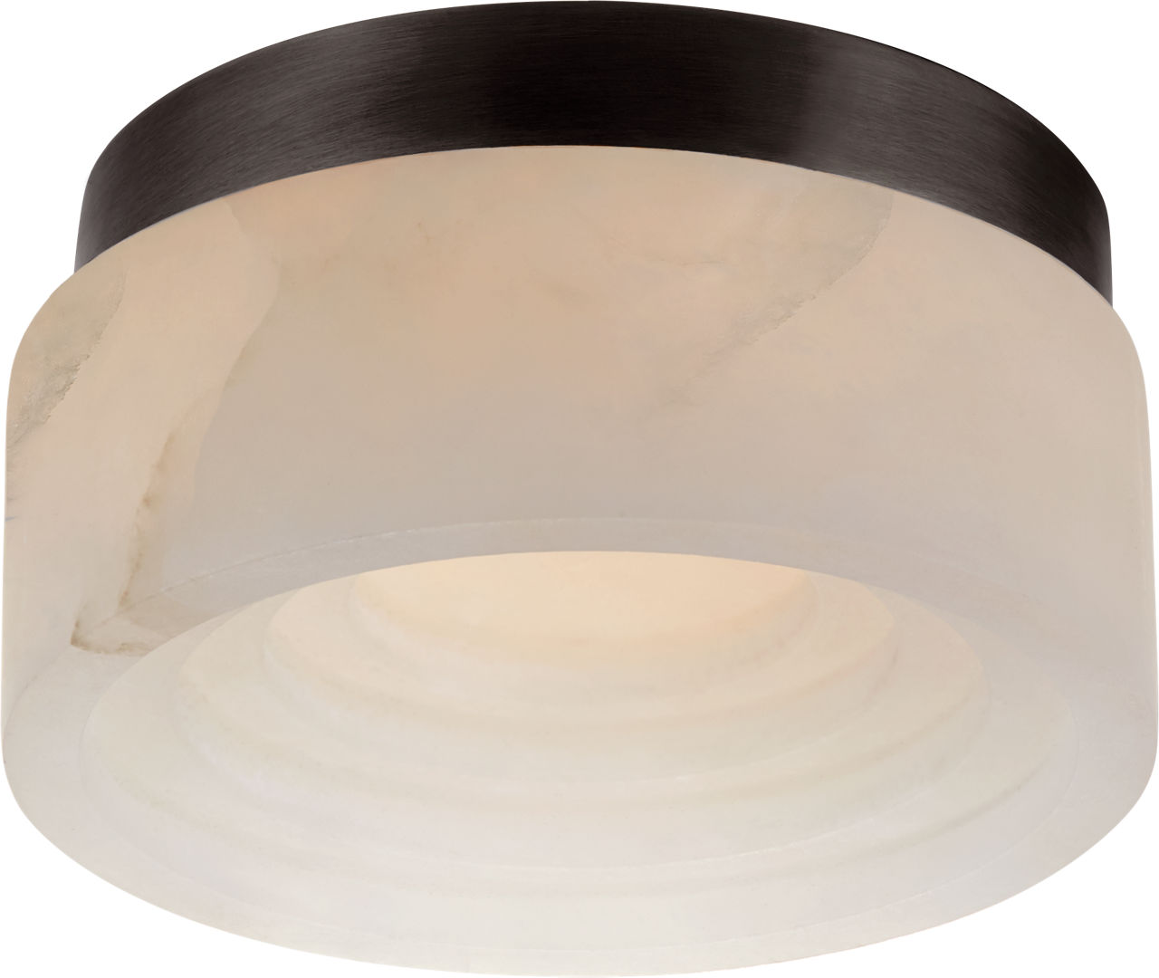Otto 5" Solitaire Flush Mount in Bronze with Alabaster