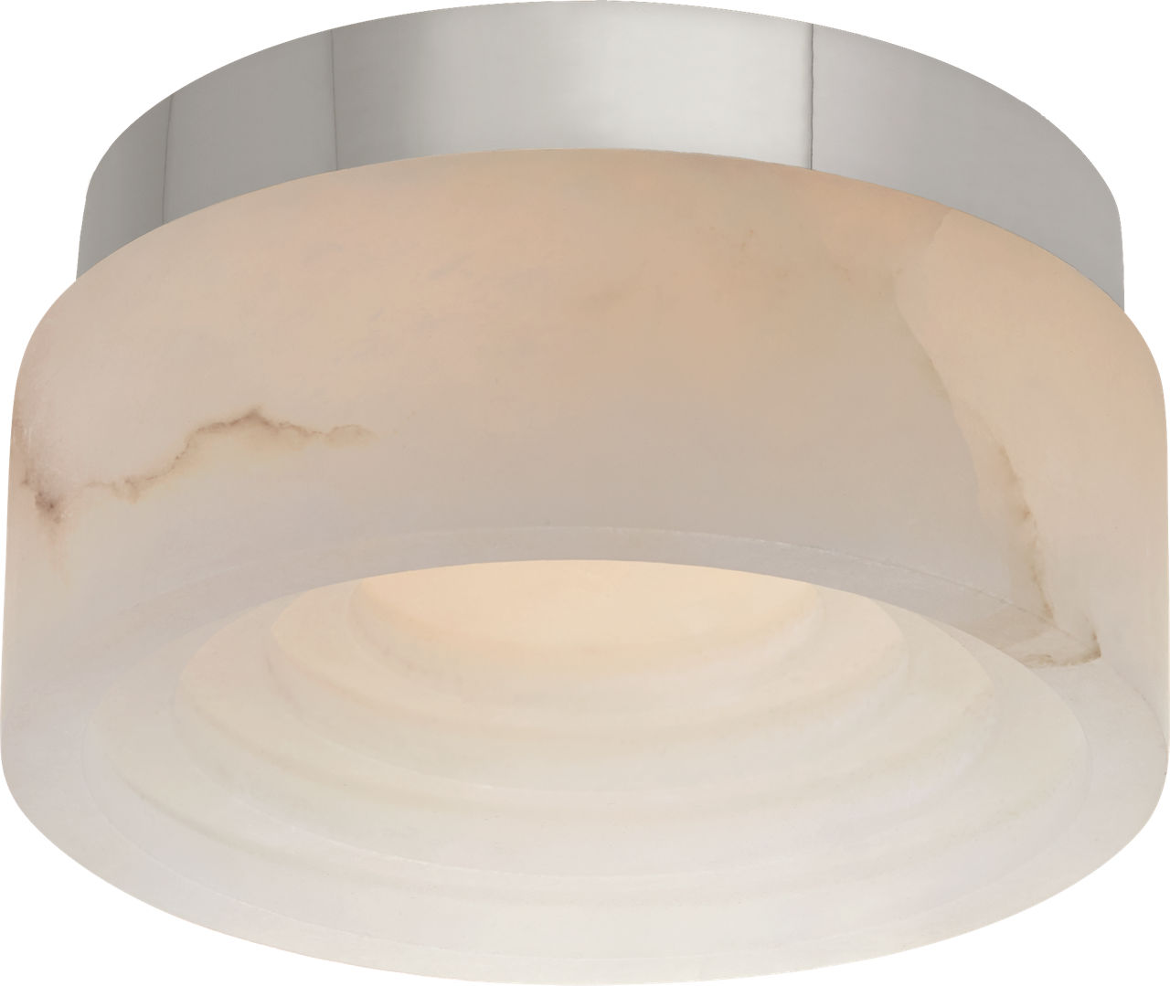 Otto 5" Solitaire Flush Mount in Polished Nickel with Alabaster