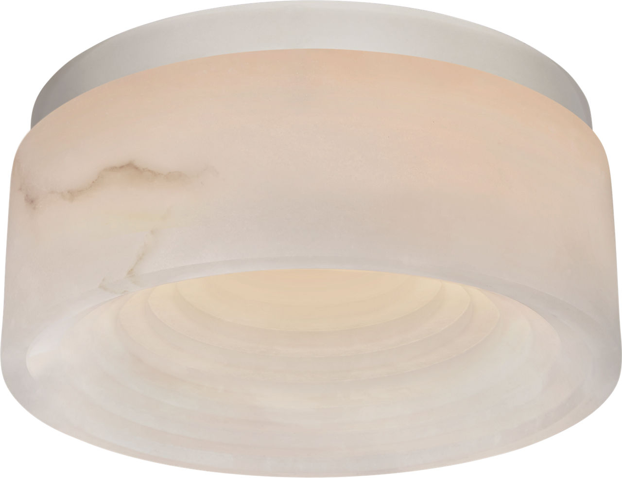 Otto Small Flush Mount in Polished Nickel with Alabaster
