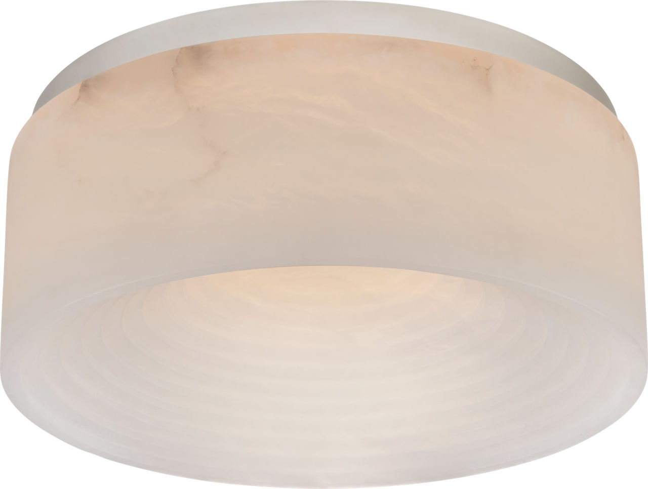 Otto Medium Flush Mount in Polished Nickel with Alabaster