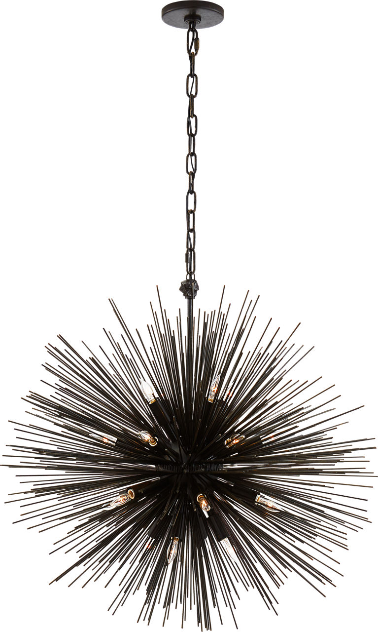 Strada Medium Round Chandelier in Aged Iron