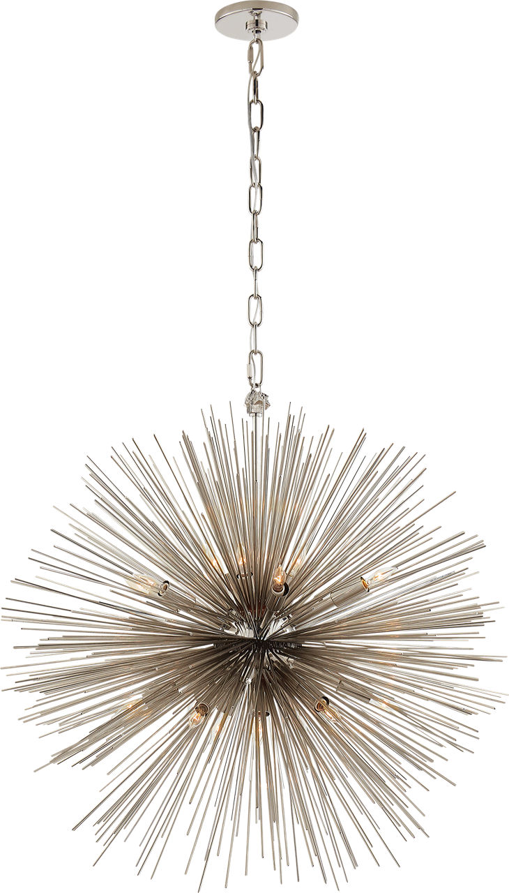 Strada Medium Round Chandelier in Polished Nickel