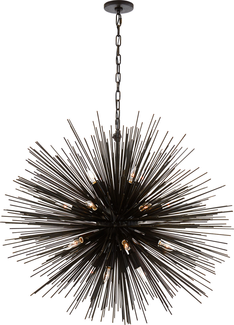 Strada Large Round Chandelier in Aged Iron