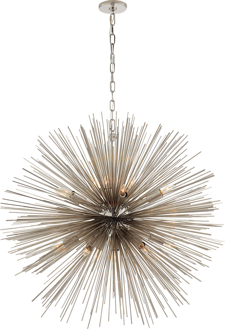 Strada Large Round Chandelier in Polished Nickel