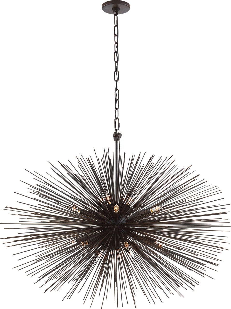 Strada Medium Oval Chandelier in Aged Iron