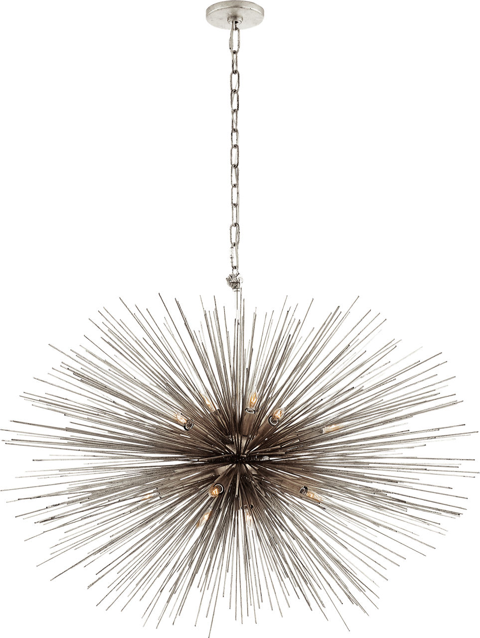 Strada Medium Oval Chandelier in Burnished Silver Leaf