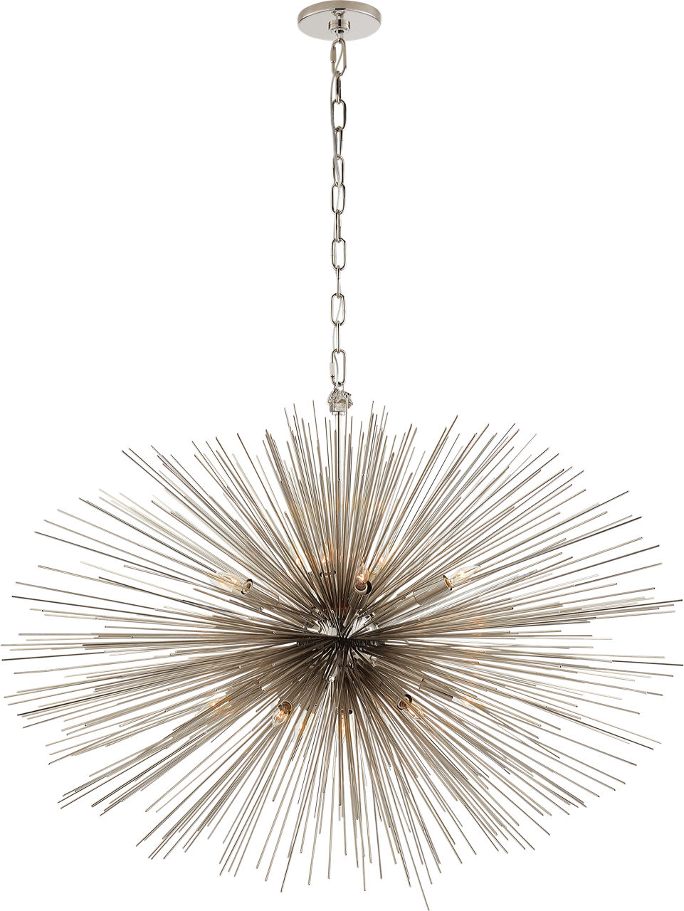 Strada Medium Oval Chandelier in Polished Nickel