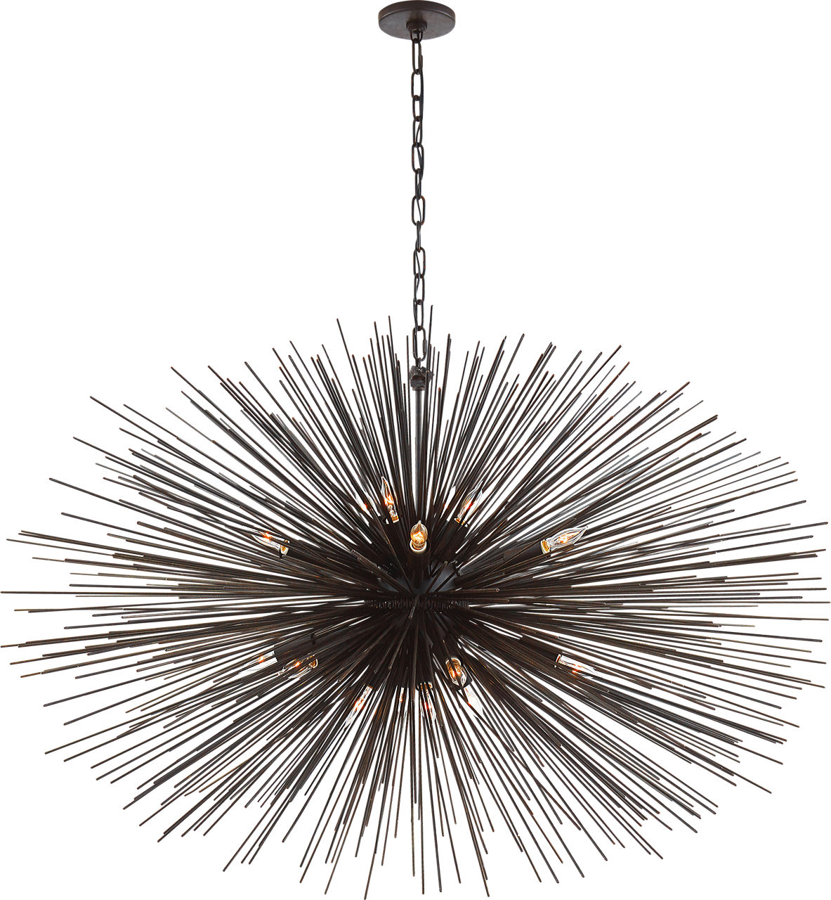 Strada Large Oval Chandelier in Aged Iron