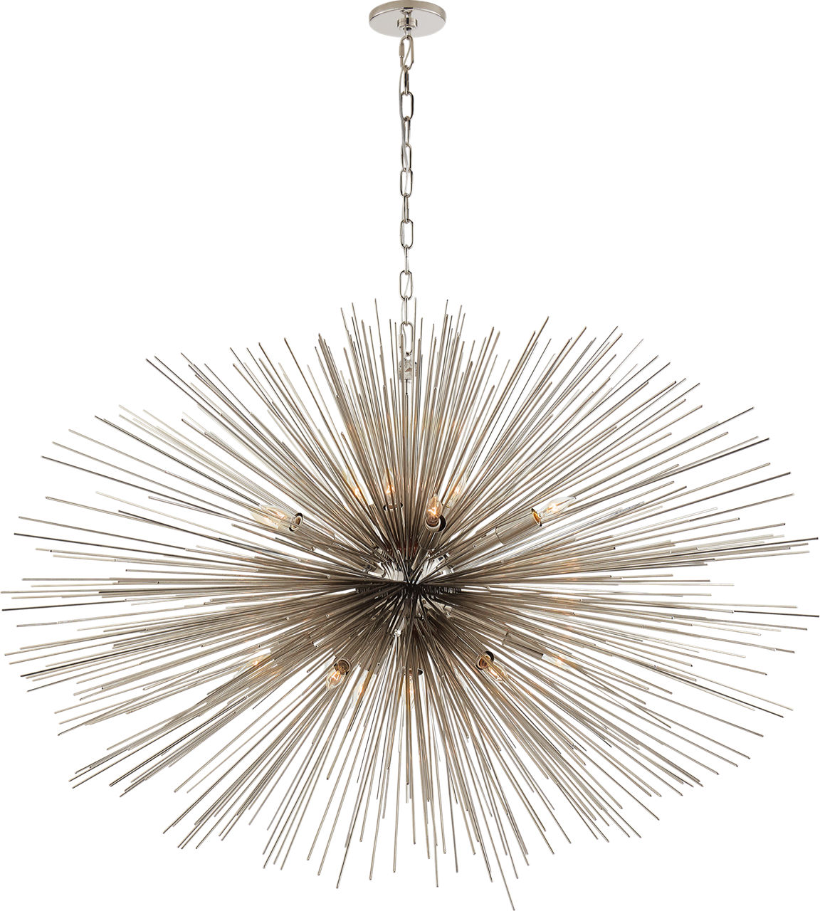 Strada Large Oval Chandelier in Polished Nickel