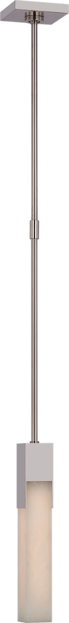 Covet Mini Pendant in Polished Nickel with Alabaster